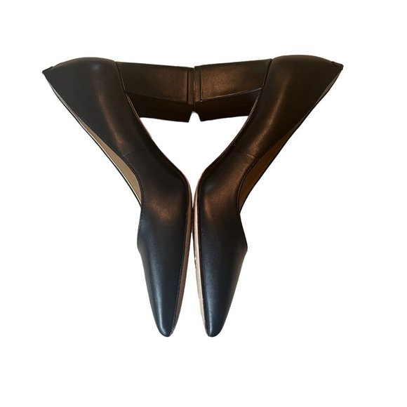 Marc Fisher Viviene Block Heel Slip On Dress Pumps Leather Classic Black Size 5M - Picture 5 of 10